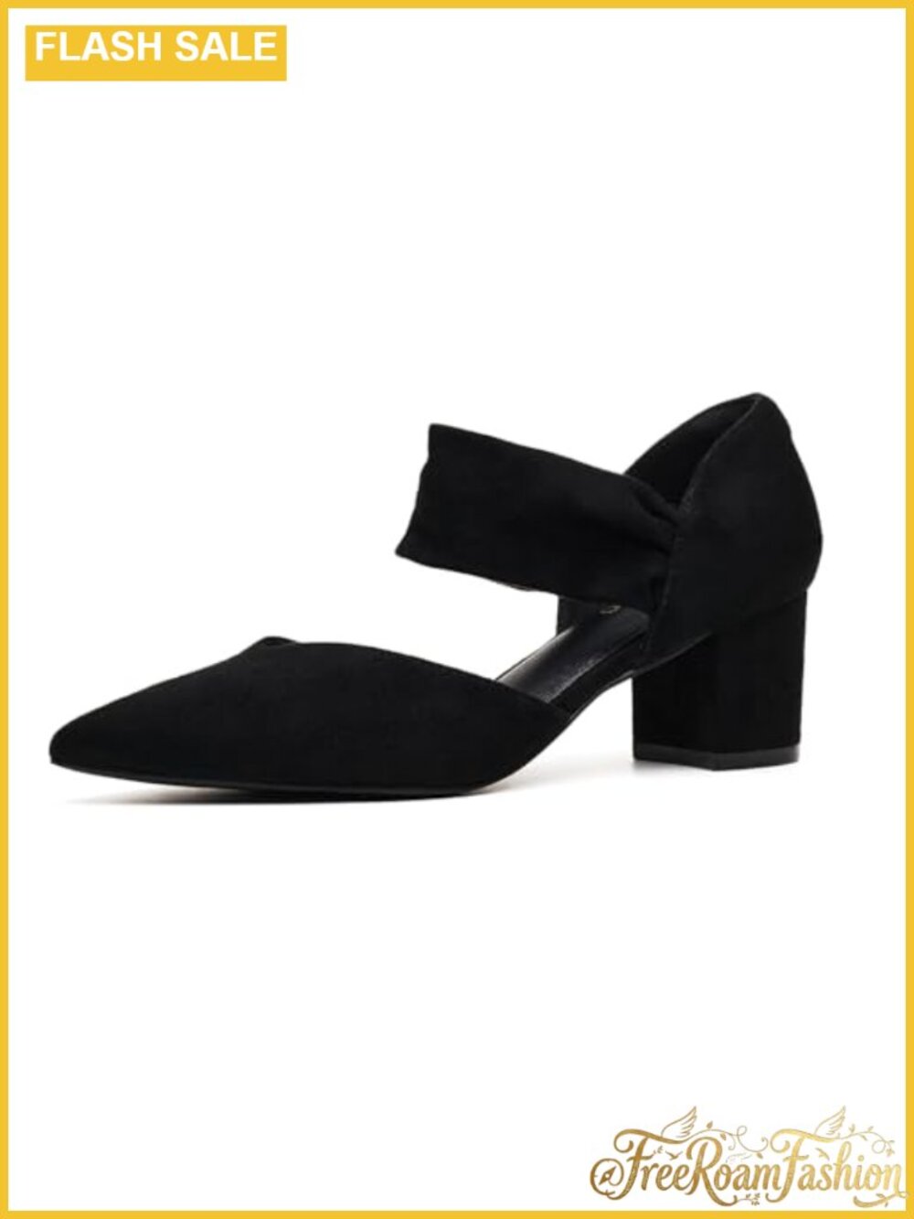 Suede Closed Toe Low Chunky Heel Pumps Dressy Wedding Shoes